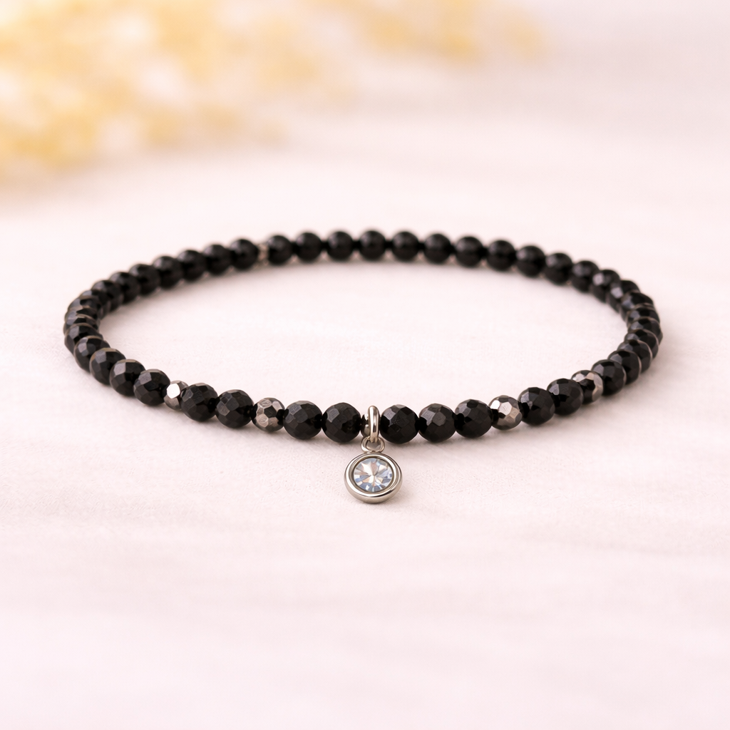 Гривна от Черен Турмалин, Хематит и Цирконии