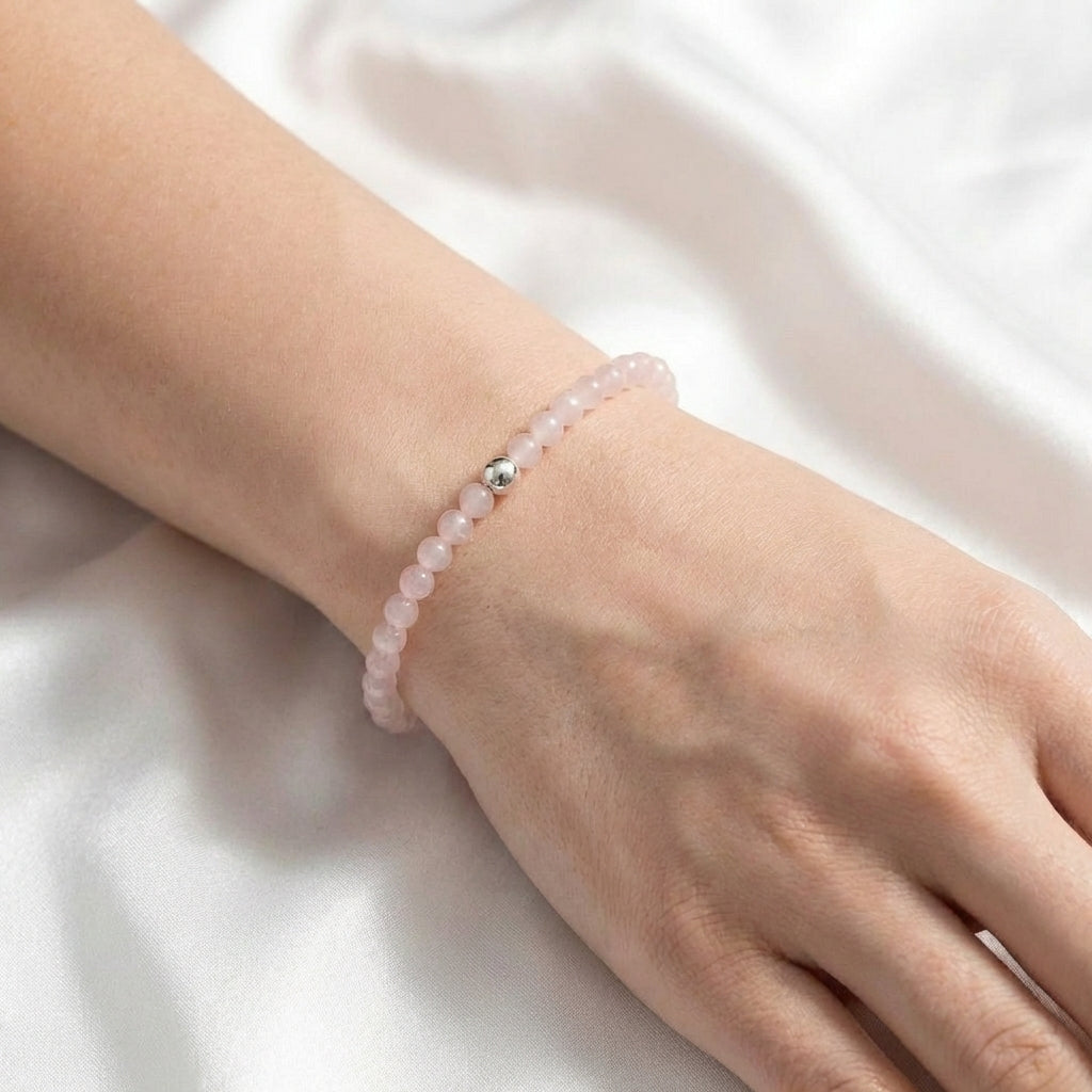 Мини гривна за Любов от Розов кварц