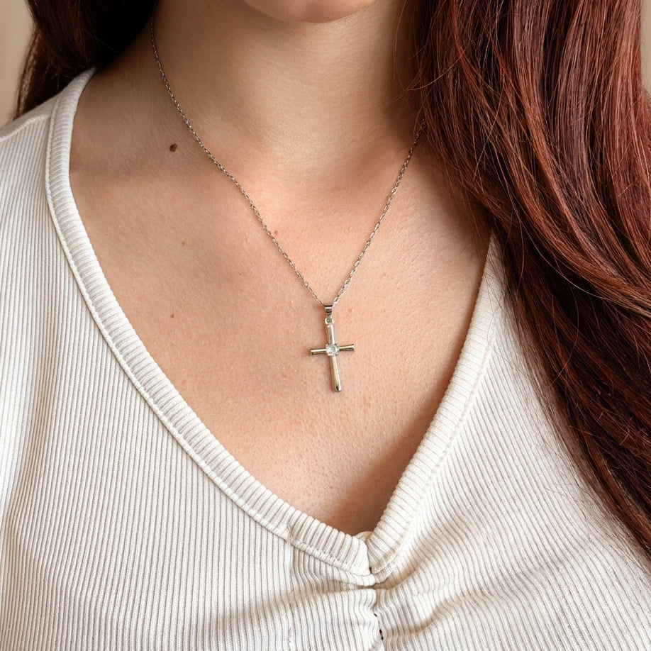 Колие Кръстче от Неръждаема Стомана