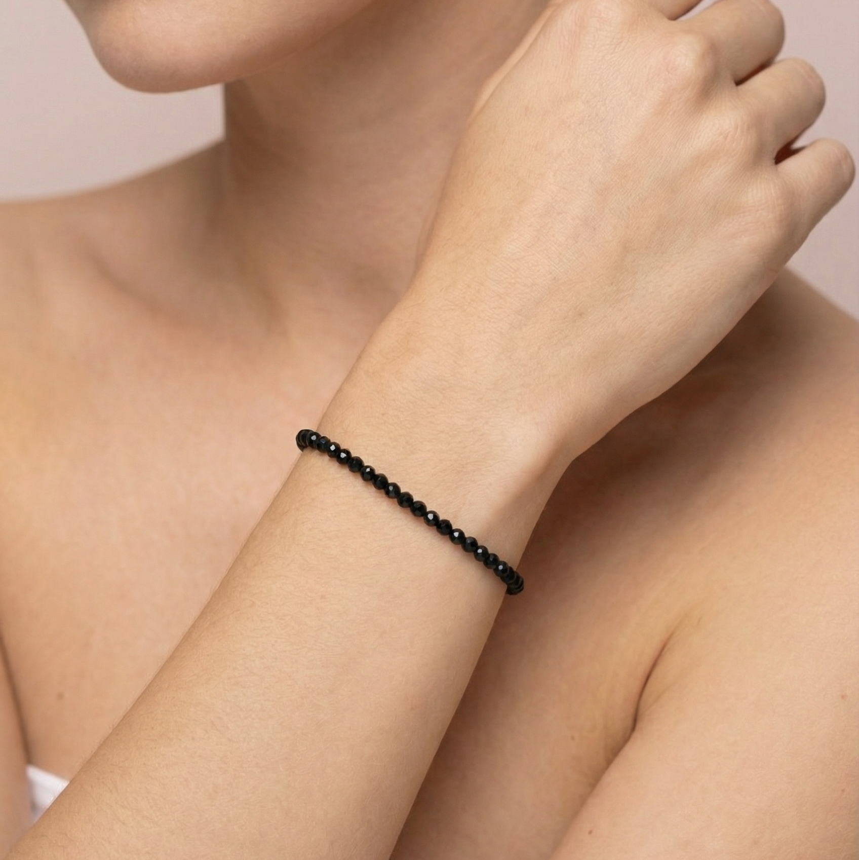 Мини Гривна за Лична Защита от Черен Турмалин