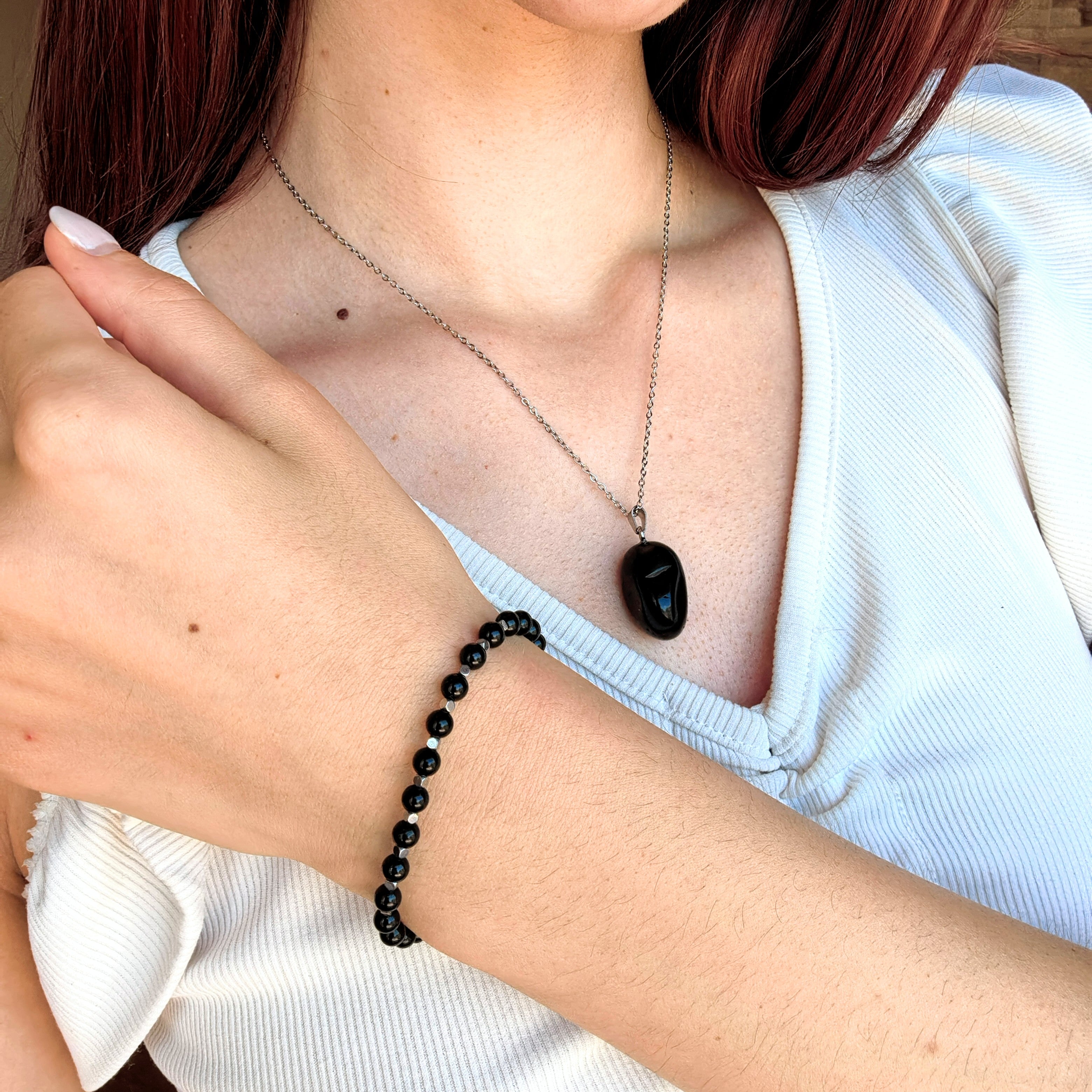 Колие от Черен Турмалин за Защита