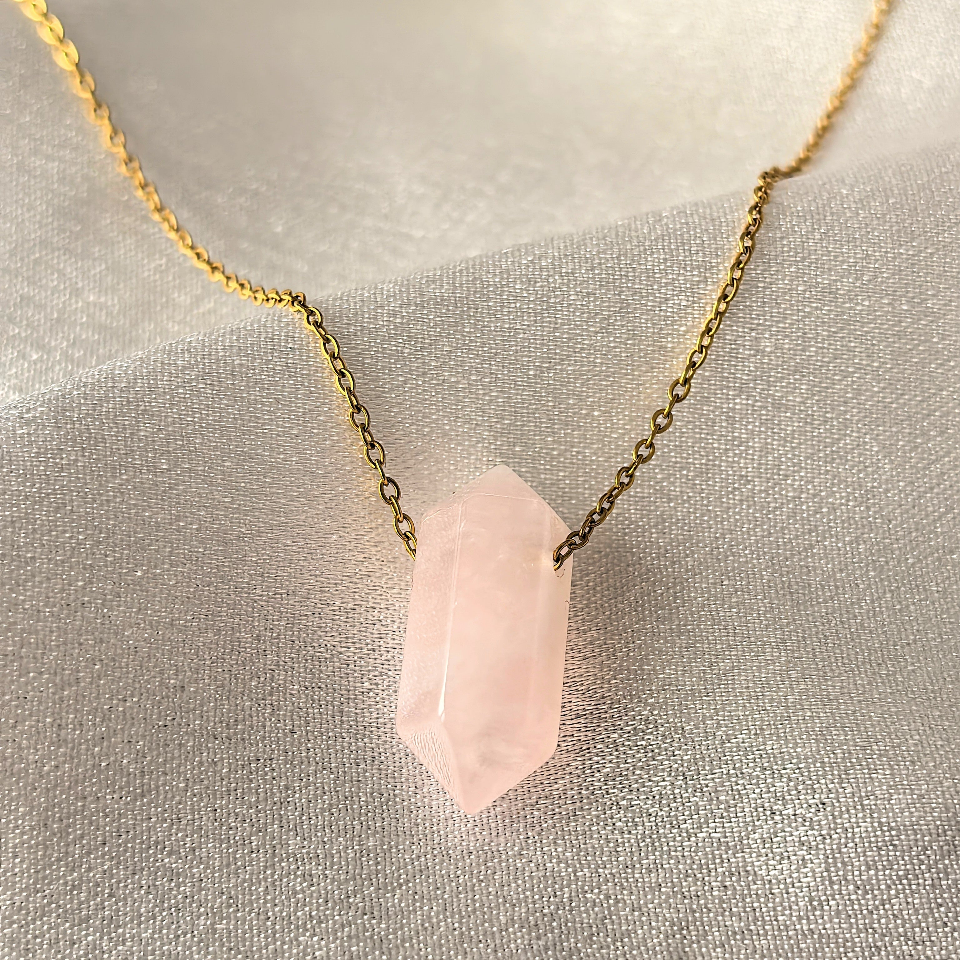 Колие от Розов Кварц за Безусловна Любов | Gold