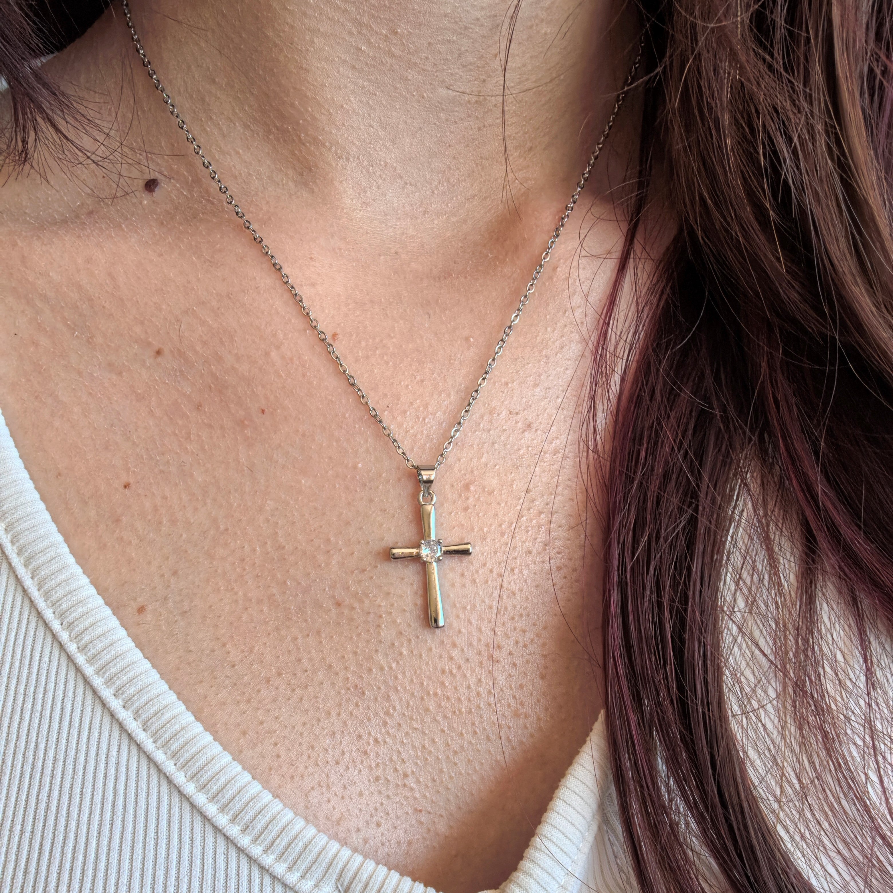 Колие Кръстче от Неръждаема Стомана