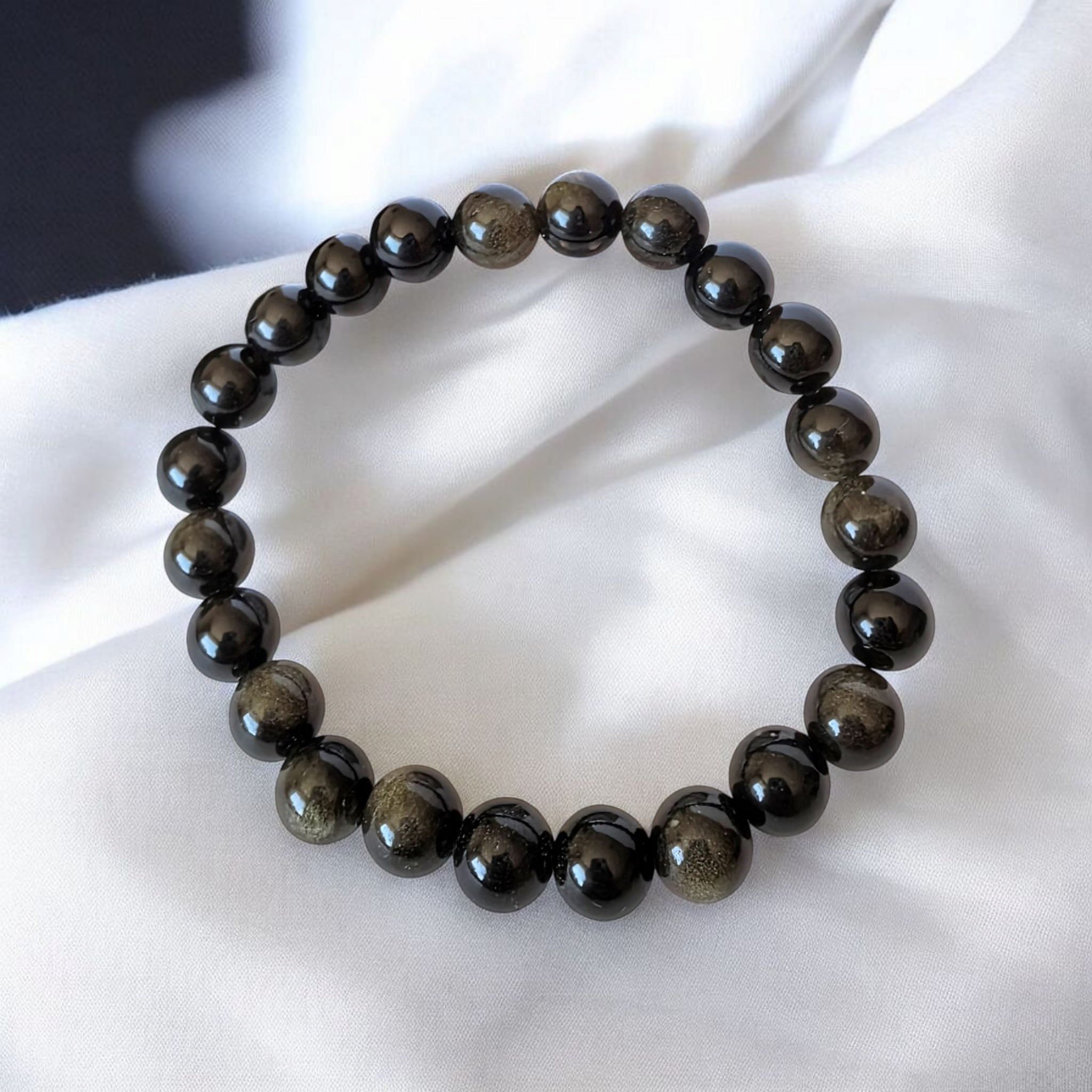 Гривна от Златен Обсидиан - Енергийно Огледало