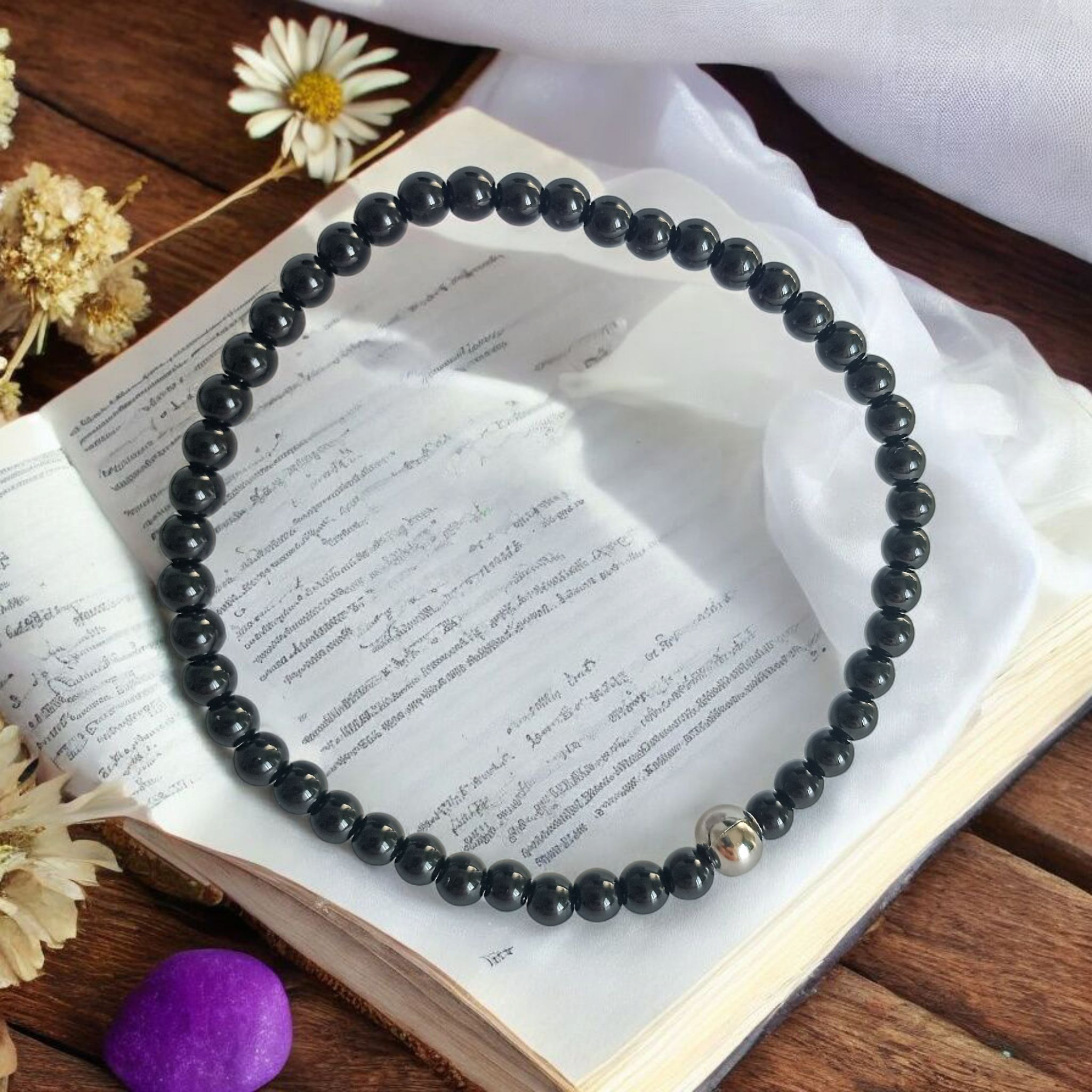 Мини гривна от Черен Турмалин