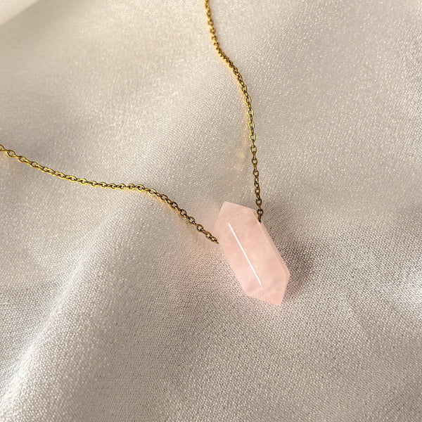 Колие от Розов Кварц за Безусловна Любов | Gold