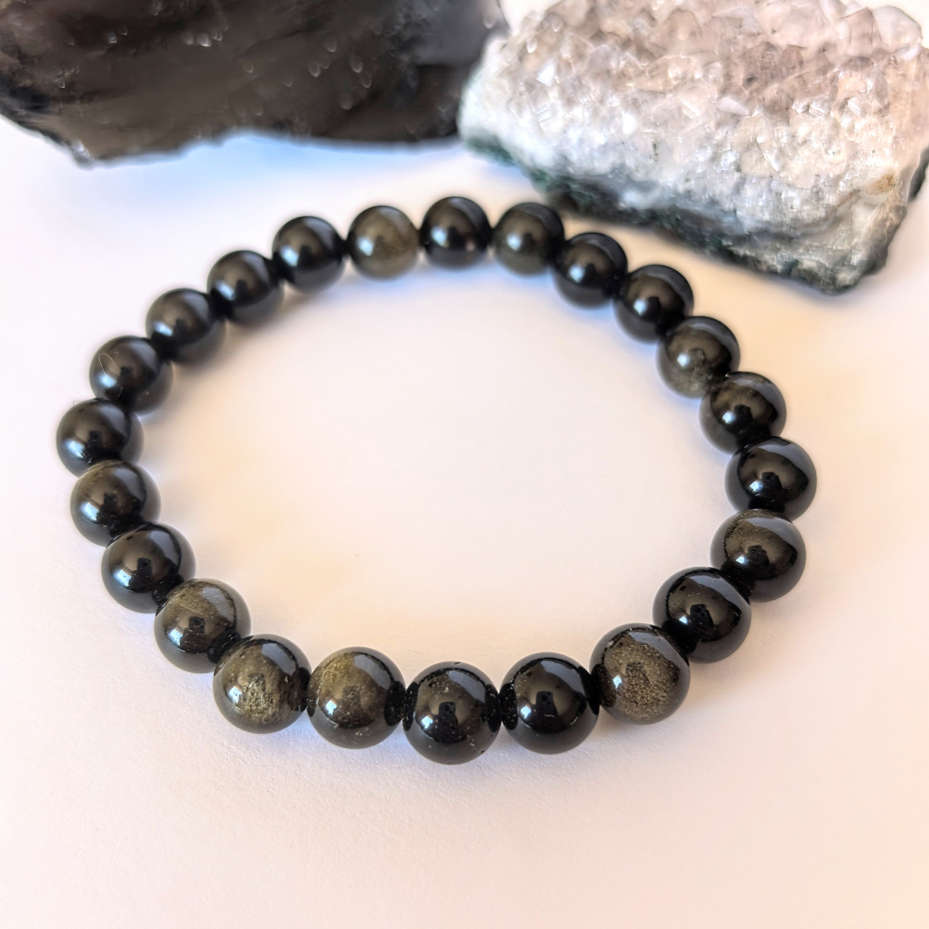 Гривна от Златен Обсидиан - Енергийно Огледало