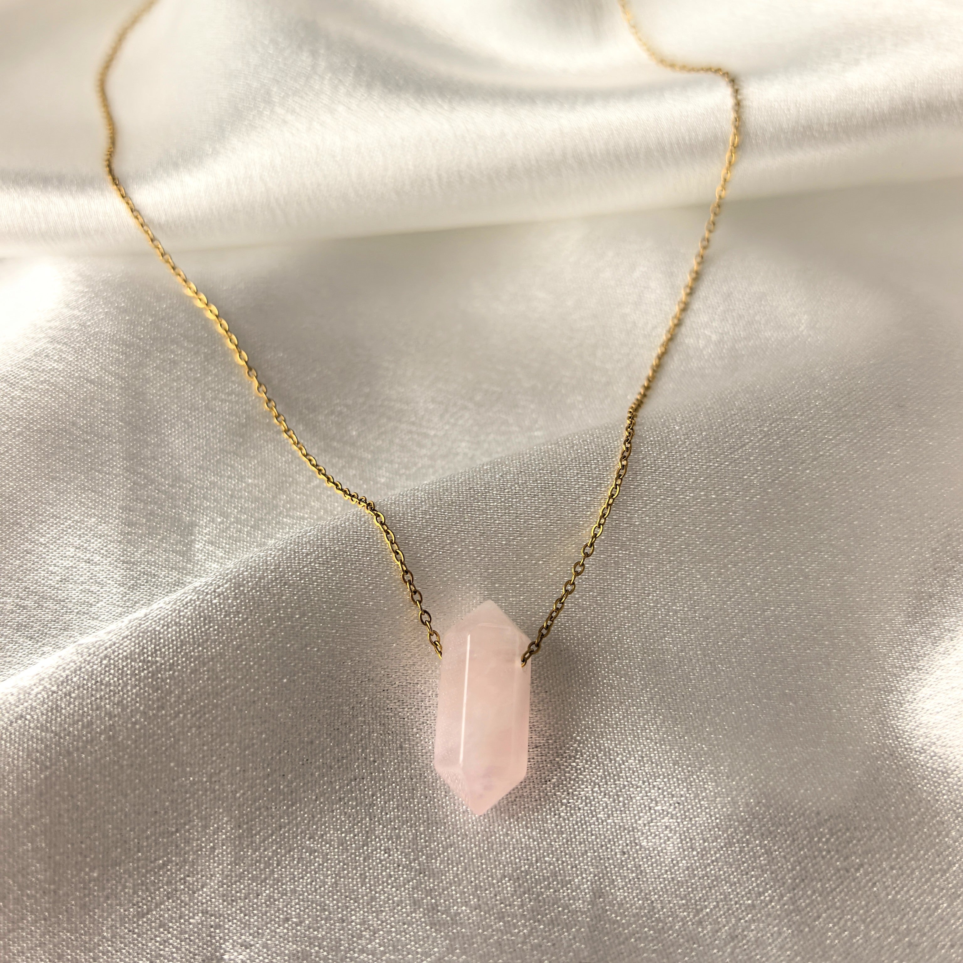 Колие от Розов Кварц за Безусловна Любов | Gold