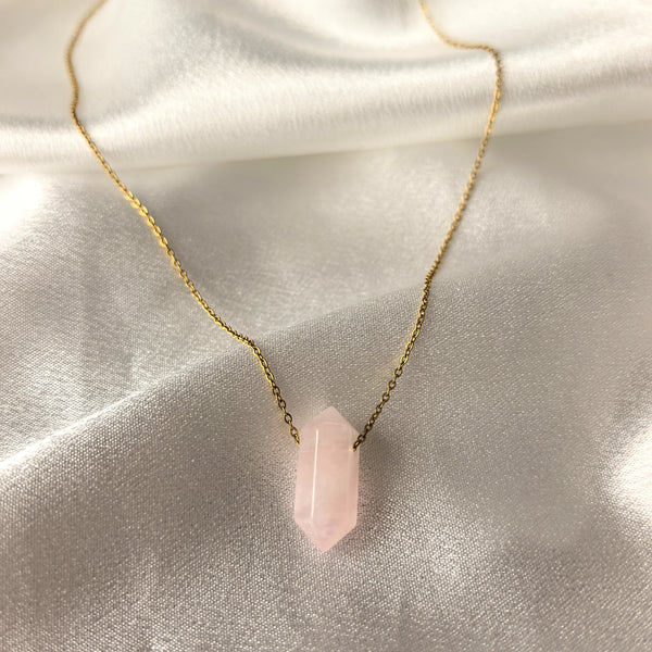 Колие от Розов Кварц за Безусловна Любов | Gold