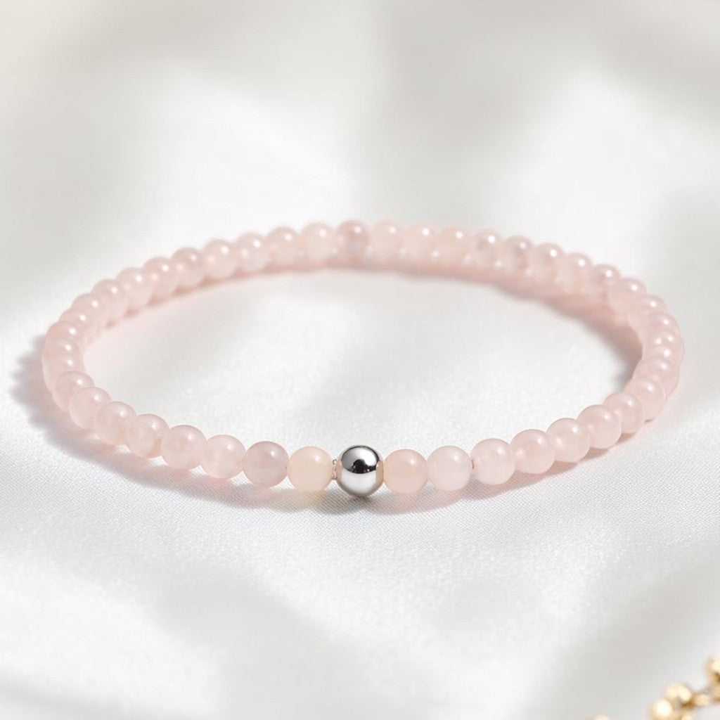 Мини гривна за Любов от Розов кварц