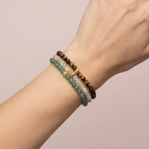 Мини гривни за Привличане на Пари от Цитрин, Тигрово око и Зелен авантюрин